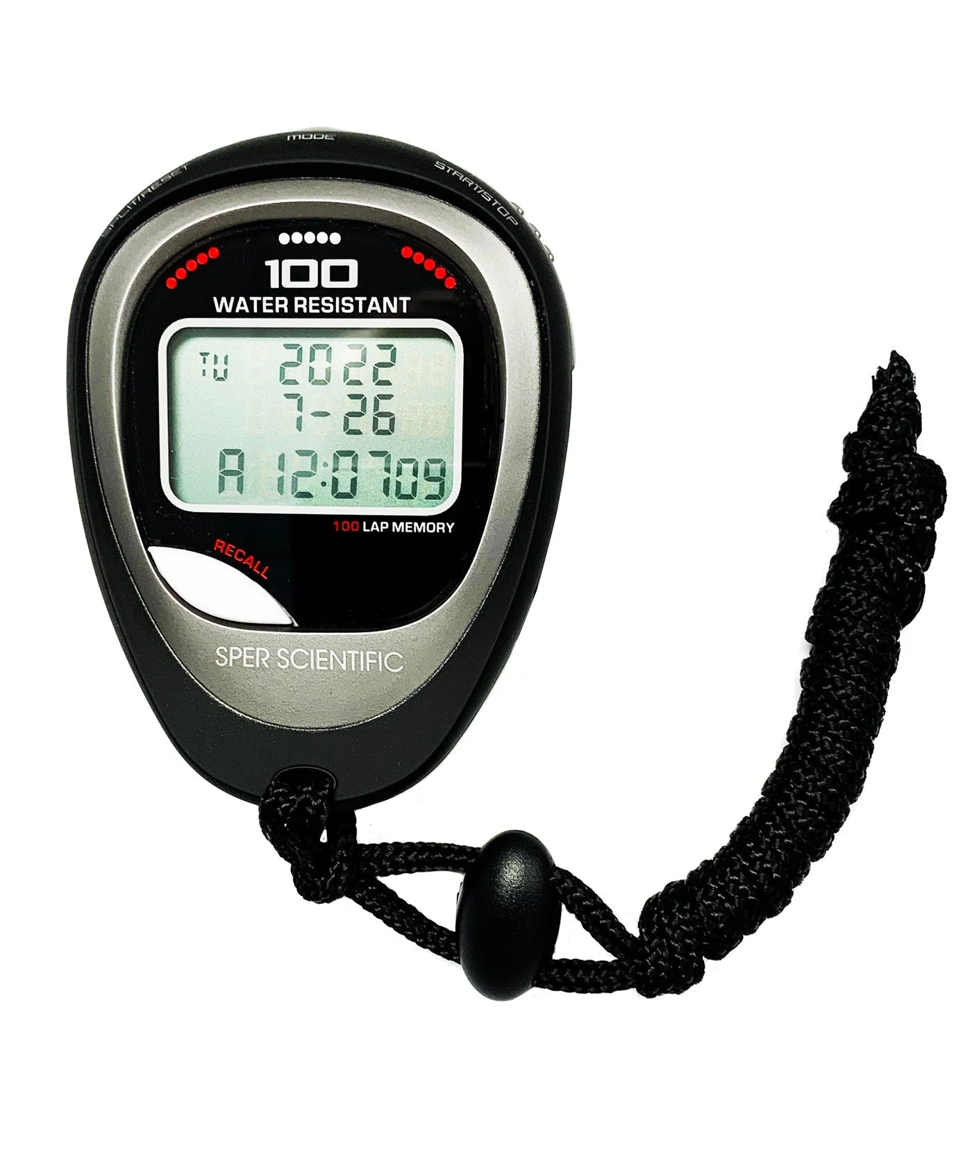 100 Memory Water and Shock Resistant Stopwatch 810036A - Sper Scientific