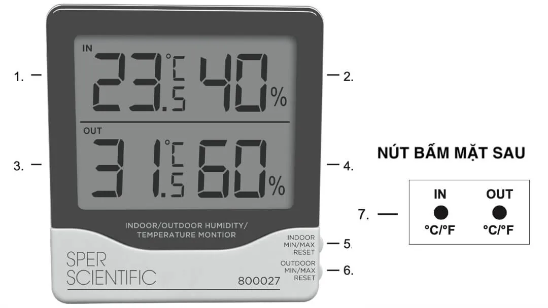 Hướng dẫn sử dụng - HDSD - Nhiệt ẩm kế điện tử 800027 - Sper Scientific