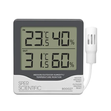 Nhiệt ẩm kế điện tử 800027 Sper Scientific - Màn hình lớn dễ đọc | Le Quoc Equipment
