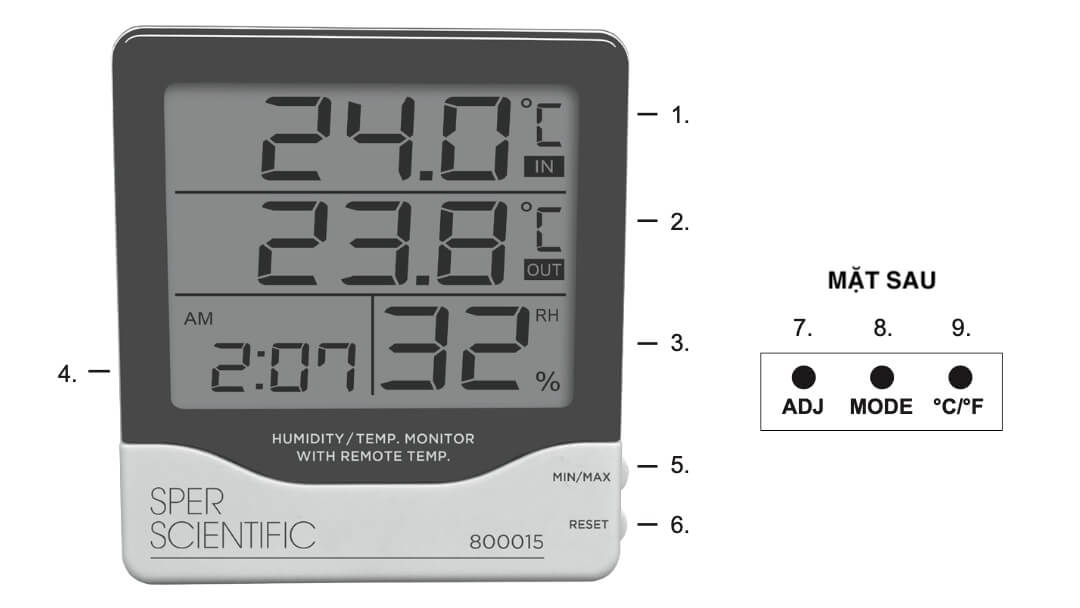 Hướng dẫn sử dụng - HDSD - Đồng hồ đo nhiệt độ độ ẩm 800015 - Sper Scientific