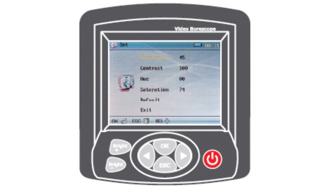 Cài đặt màn hình - Máy nội soi công nghiệp FVE 150 - Geo-Fennel.
